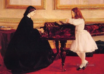 ピアノの前で ジェームス・アボット・マクニール・ウィスラー Oil Paintings
